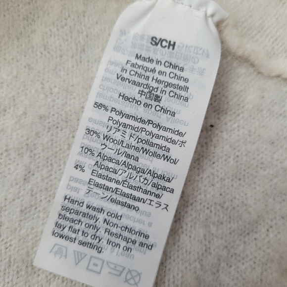 Madewell Sweater Ivory Rainbow Striped Stripe Wool Crew Neck Size Small - Picture 5 of 7